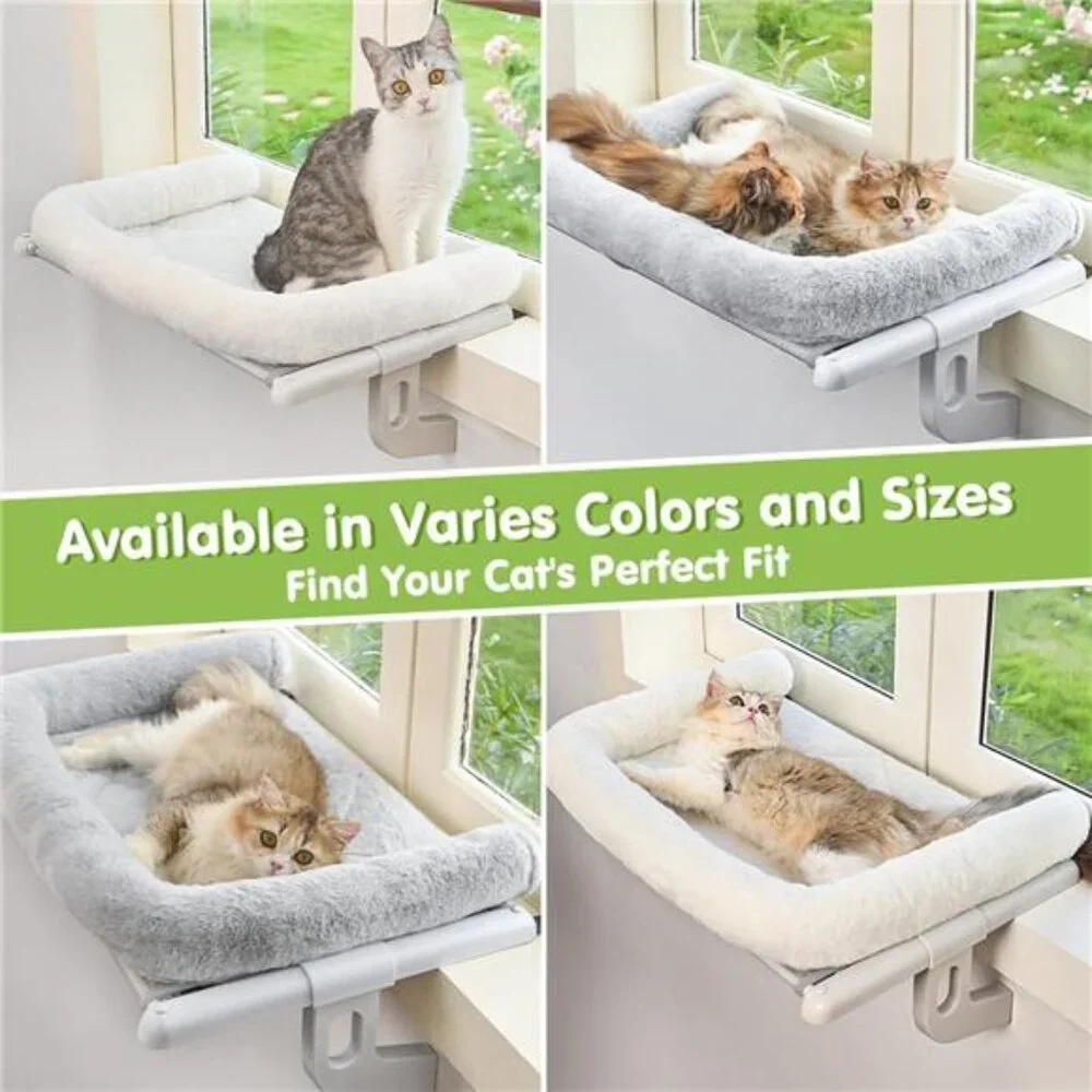 Cat window sill perch hammock bed large cats kittens adjustable no suction seat